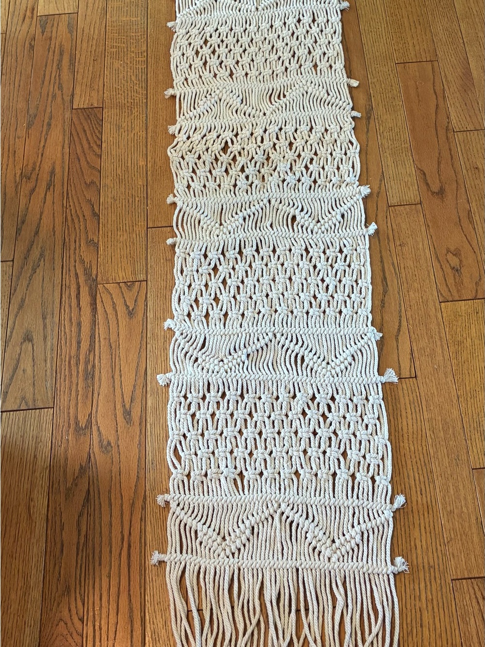 Handmade Macrame Table Runner in Cream